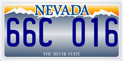 NV license plate 66C016