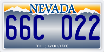 NV license plate 66C022