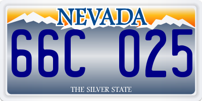 NV license plate 66C025