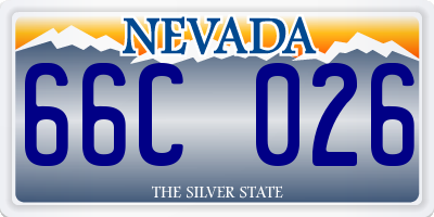 NV license plate 66C026