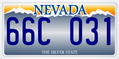 NV license plate 66C031