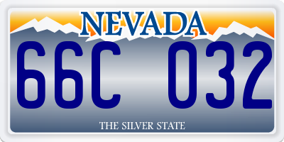 NV license plate 66C032
