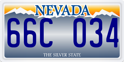 NV license plate 66C034