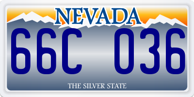 NV license plate 66C036