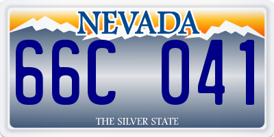 NV license plate 66C041