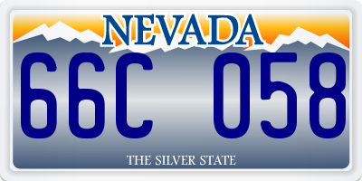 NV license plate 66C058