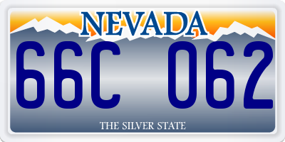 NV license plate 66C062