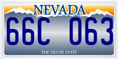NV license plate 66C063