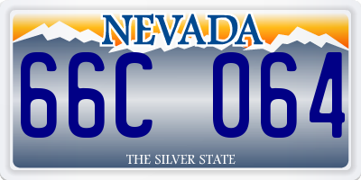 NV license plate 66C064