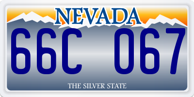 NV license plate 66C067