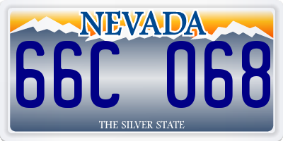 NV license plate 66C068