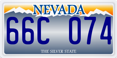 NV license plate 66C074