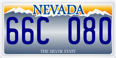 NV license plate 66C080