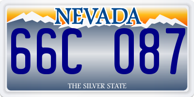 NV license plate 66C087