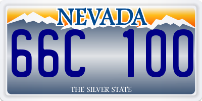 NV license plate 66C100