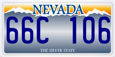 NV license plate 66C106