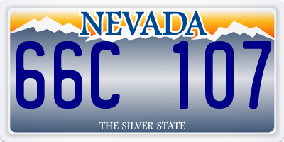 NV license plate 66C107
