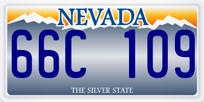 NV license plate 66C109