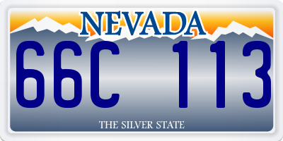 NV license plate 66C113