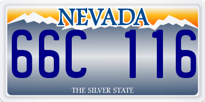 NV license plate 66C116