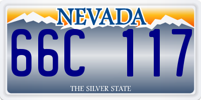 NV license plate 66C117