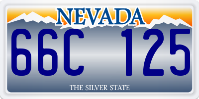 NV license plate 66C125