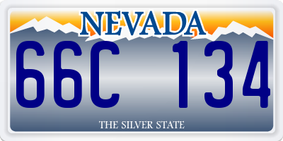 NV license plate 66C134