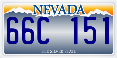 NV license plate 66C151