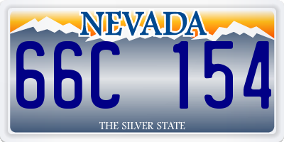 NV license plate 66C154