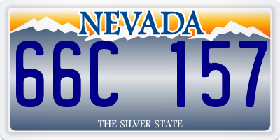 NV license plate 66C157