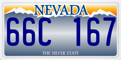 NV license plate 66C167
