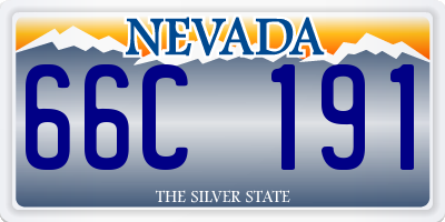 NV license plate 66C191