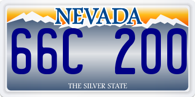 NV license plate 66C200