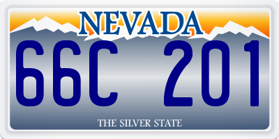 NV license plate 66C201