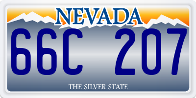 NV license plate 66C207