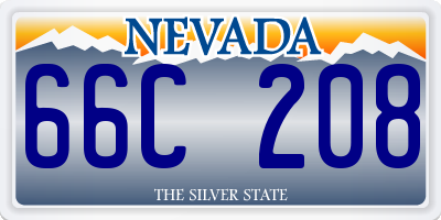 NV license plate 66C208