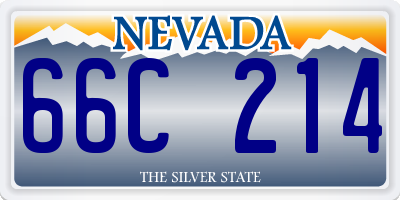 NV license plate 66C214