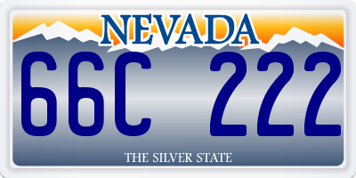 NV license plate 66C222