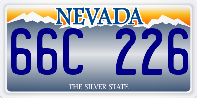 NV license plate 66C226