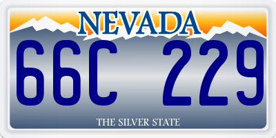 NV license plate 66C229