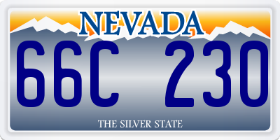 NV license plate 66C230