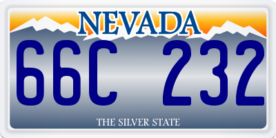 NV license plate 66C232