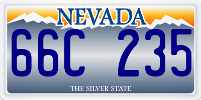 NV license plate 66C235