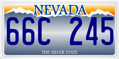 NV license plate 66C245
