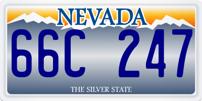 NV license plate 66C247