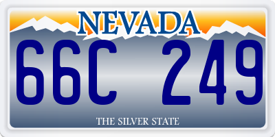 NV license plate 66C249