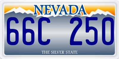 NV license plate 66C250