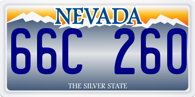 NV license plate 66C260