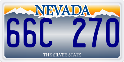 NV license plate 66C270