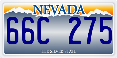 NV license plate 66C275